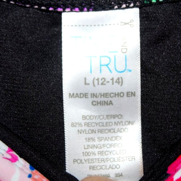 Time and Tru High Waist Bikini Bottoms Floral Large 12-14 NWT - Picture 5 of 7